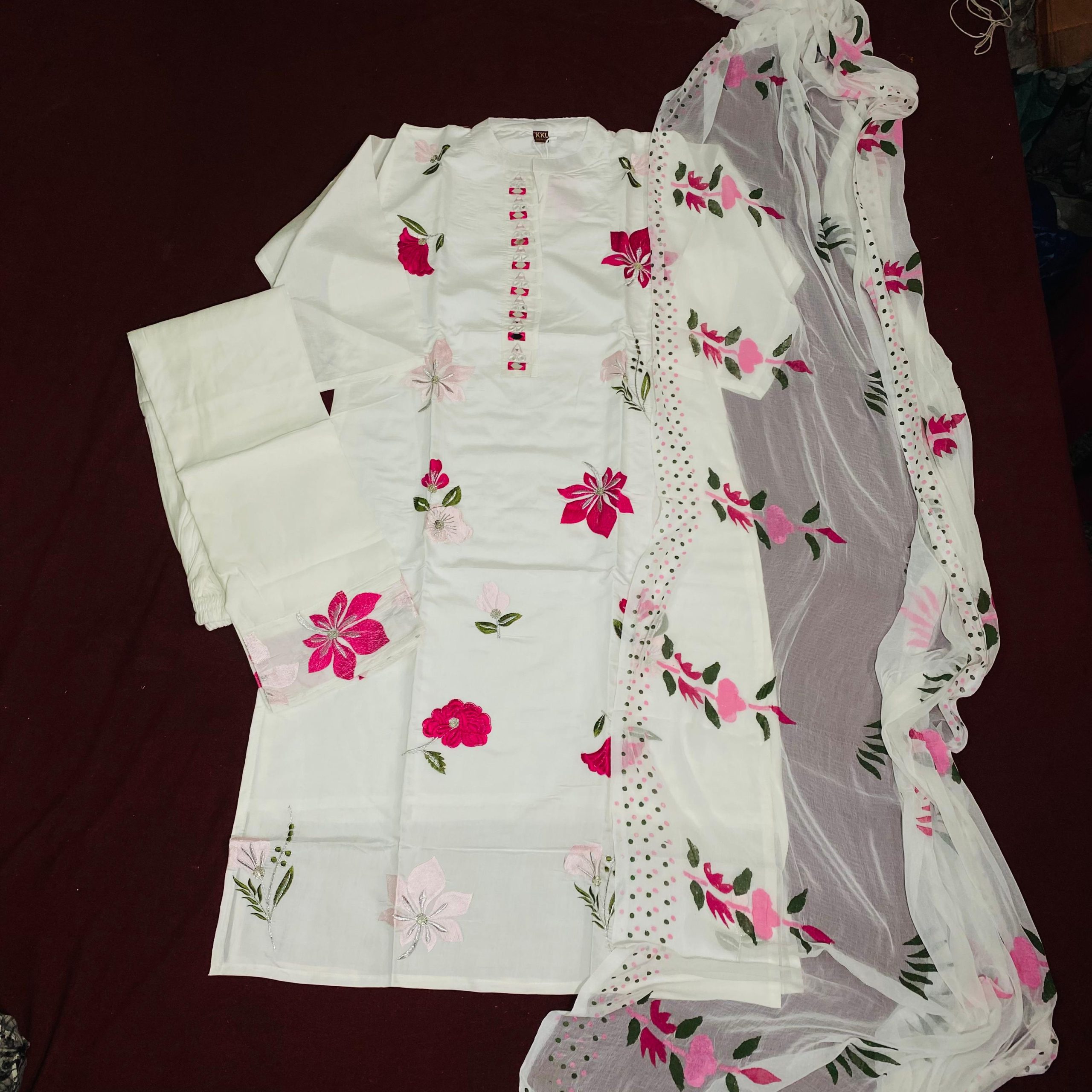 WhatsApp Image 2025-10-28 at 7.47.38 PM Reyon Kurti, Bottomwear with Duptta - Image 1