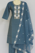 ✨ Elegant Teal Blue Embroidered Kurta Set with Dupatta ✨