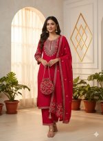 Vichitra Silk Kurti, Dupatta, and Bottomwear Set
