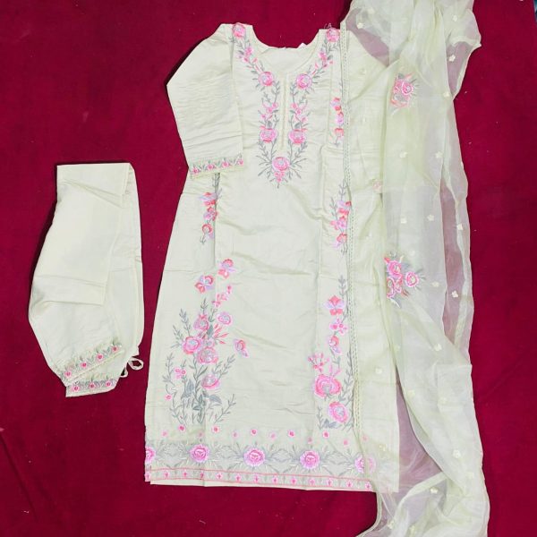 Luxurious Roman Silk Kurti Set