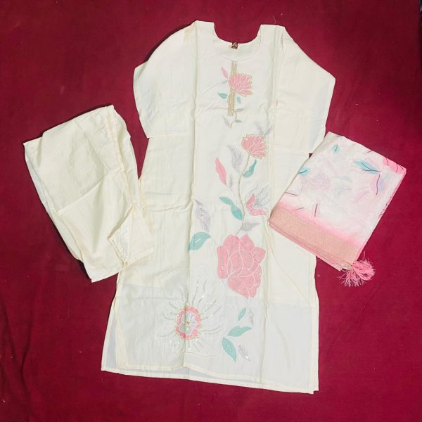 Luxurious Roman Silk Kurti Set
