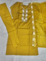 ✨ Graceful Mustard Yellow Embroidered Kurta Set with Dupatta ✨ - Image 2