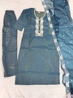 ✨ Elegant Teal Blue Embroidered Kurta Set with Dupatta ✨ - Image 9