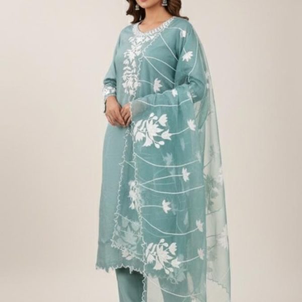 ✨ Roman Silk Kurti with Dupatta & Bottomwear