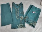 Pastel Blue Embroidered Kurta Set, now paired with a FREE matching jutti for a complete ethnic look! - Image 6