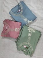 Sky Blue Embroidered Suit Set Description - Image 3