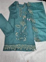 Pastel Blue Embroidered Kurta Set, now paired with a FREE matching jutti for a complete ethnic look! - Image 8