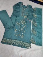 Pastel Blue Embroidered Kurta Set, now paired with a FREE matching jutti for a complete ethnic look! - Image 10