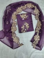 ✨ Elegant Purple Embroidered Suit Set (Kurta, Pant & Dupatta) - Image 2