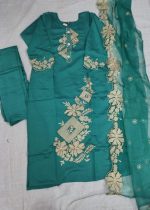 Teal Green Embroidered Suit Set - Image 2