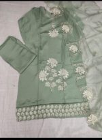 🌸 Elegant Pistachio Green Embroidered Suit Set(multicolor available) - Image 2