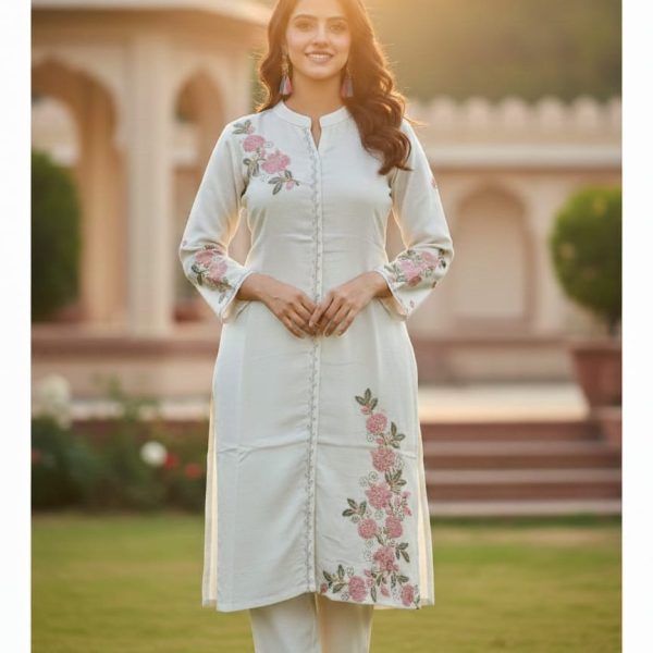 Elegant Embroidered Kurta Pant Set for Women